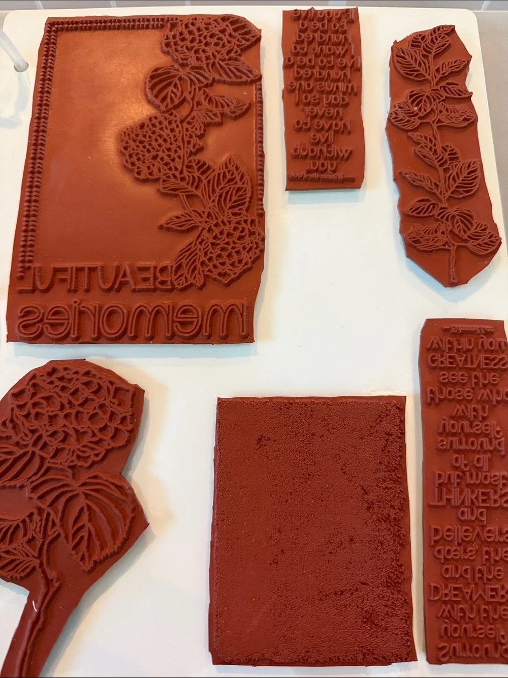 Hydranga Floral Sentiment rubber mount  Stamp Set